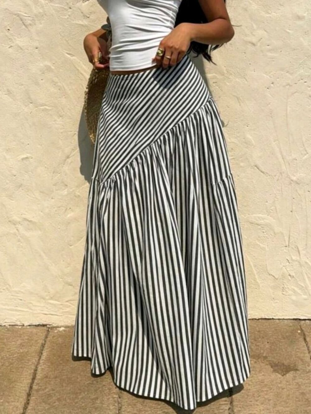 Elegant All-Season Versatile French Casual Bohemian Style Woven Fabric Flared - Picture 4 of 8
